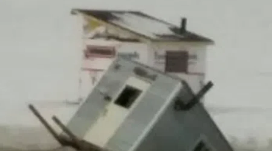 Ice Shack Breaks Through In Rothesay