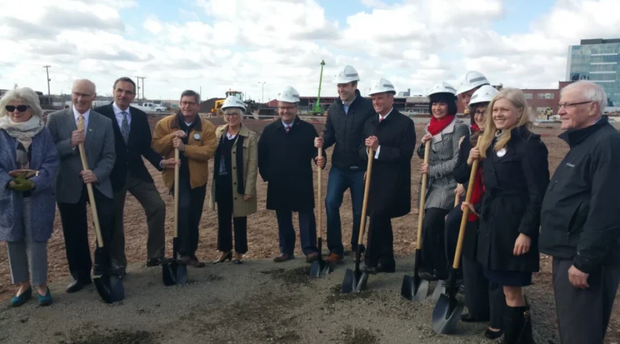 Local Politicians Attend Official Sod Turning Ceremony For Downtown Centre