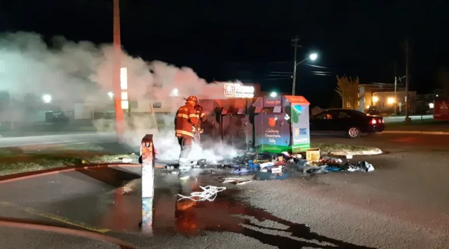 MFD Battles Sally Ann Donation Bin Fires