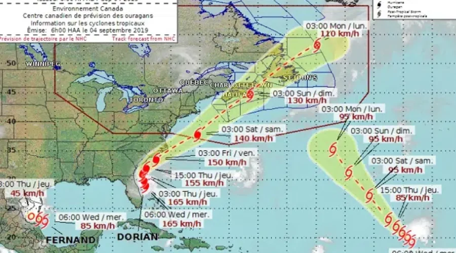 Dorian Heading Toward Atlantic Canada