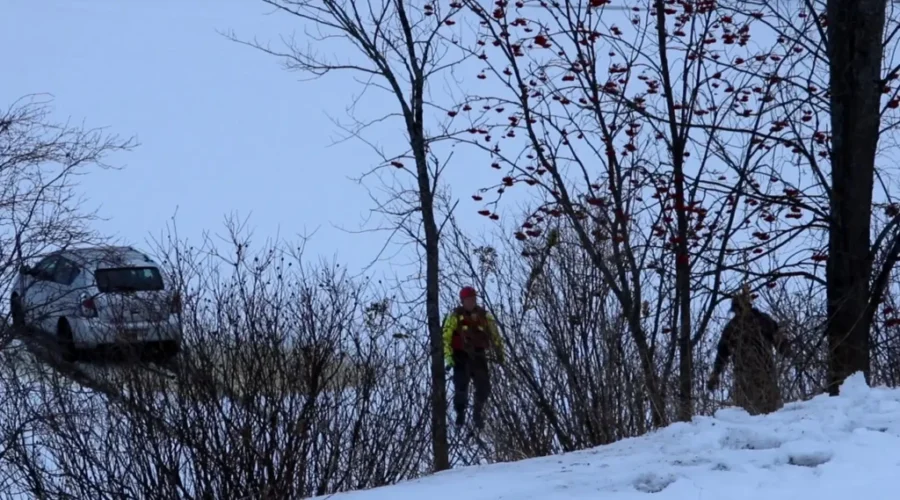 Car Rolls Onto Ice On Jones Lake
