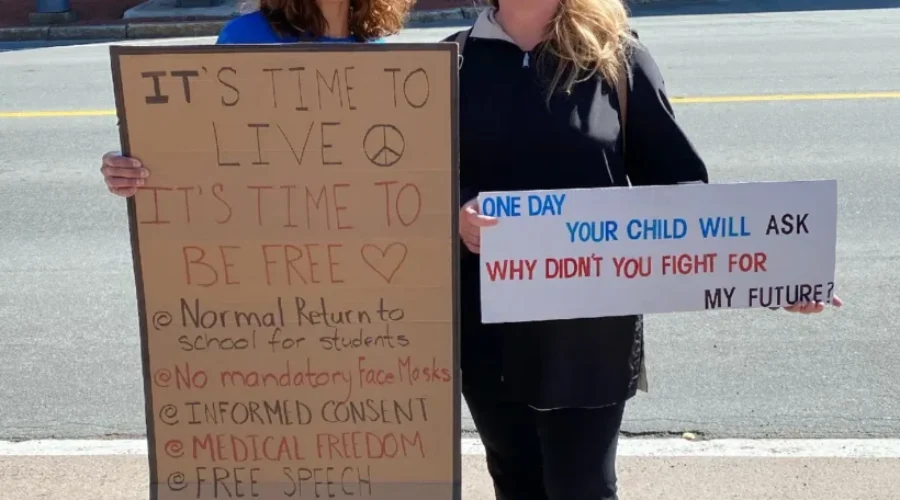 Groups Opposed To COVID-19 Measures Rallies In Downtown Moncton