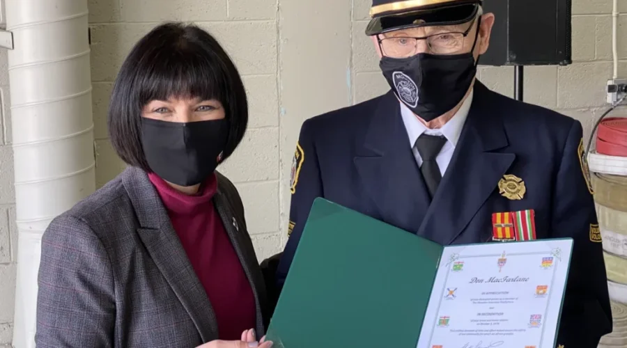 “A Story Of Bravery, Determination” ; Volunteer Firefighter Honoured 40 Years Later