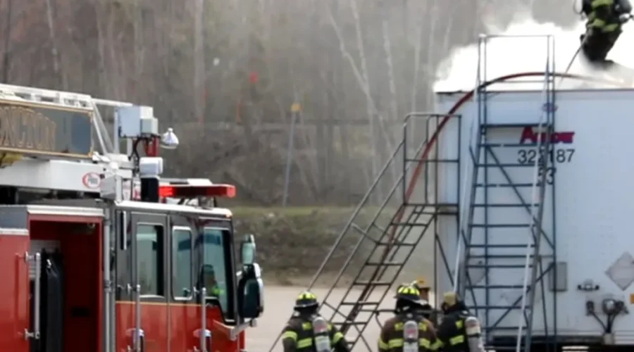Moncton Fire Battles Tough Transport Trailer Blaze