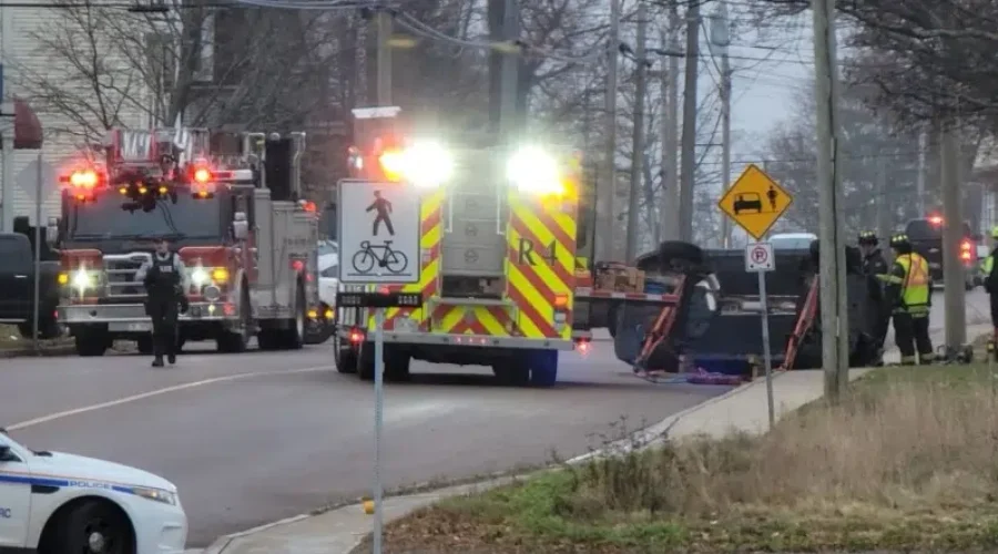 Man Hurt After Car Flips Over In Moncton