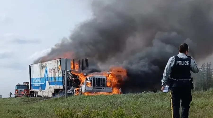 Fire Destroys Moving Truck Near Scoudouc