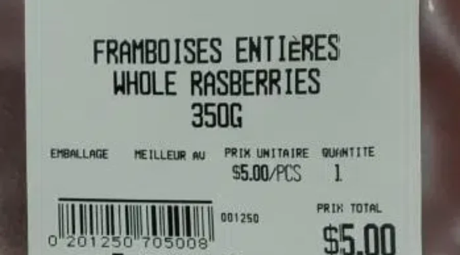 Frozen Raspberries Recalled In Beresford, NB