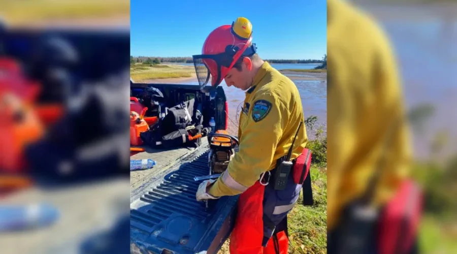 N.B. Crews Help Clean Up Fallen Trees In N.S.