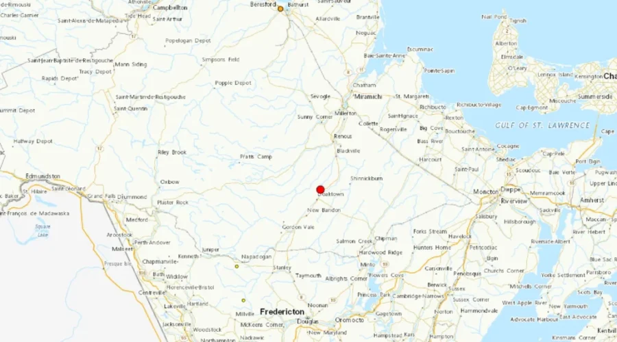 Earthquake reported in central N.B.