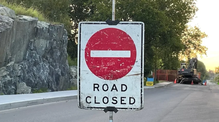 Road closure in Dieppe