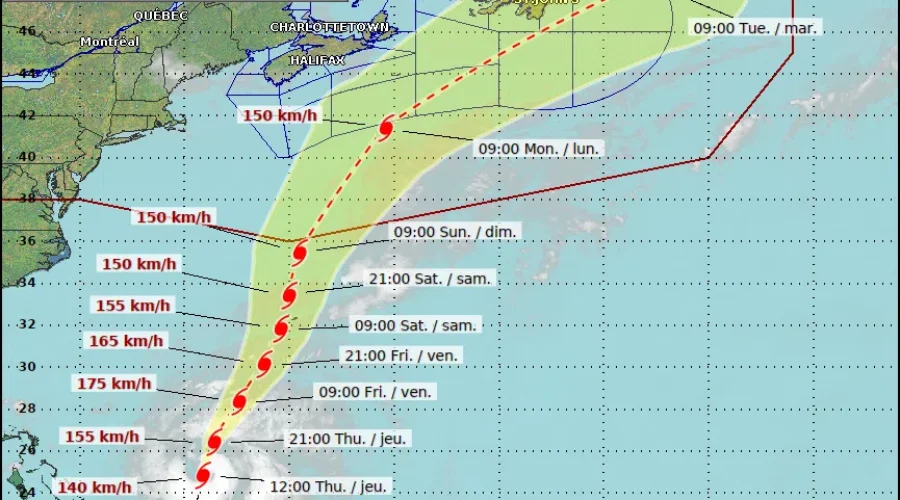 Update: Ernesto expected to track south of N.S., approaching N.L. Monday