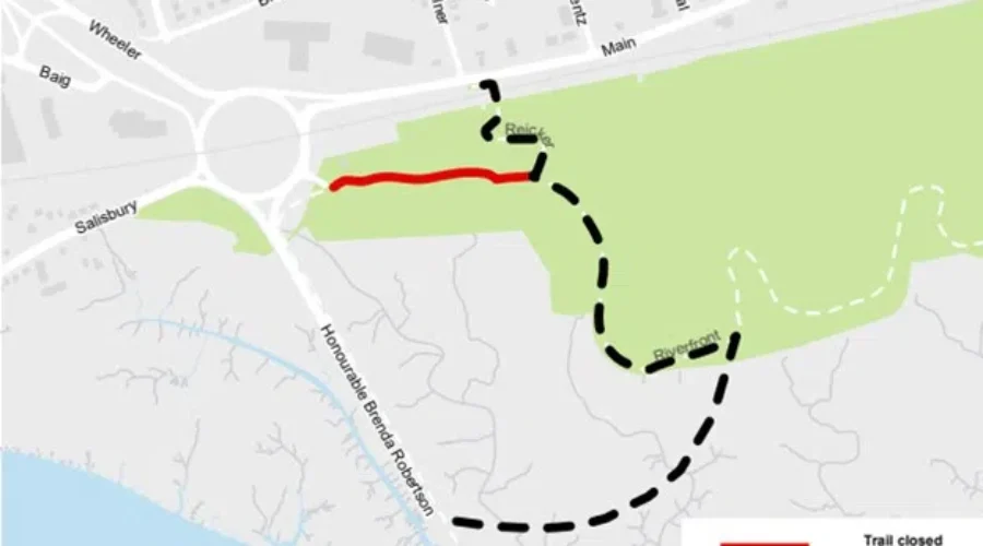 Section of Riverfront Trail closed