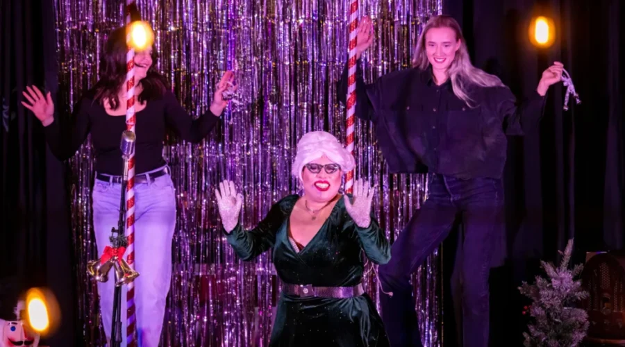 Cabaret style Christmas drag performance for Moncton nightclub