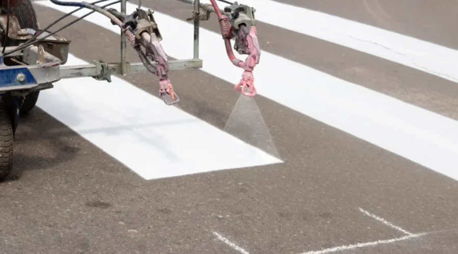 Crosswalk painting underway in downtown Moncton