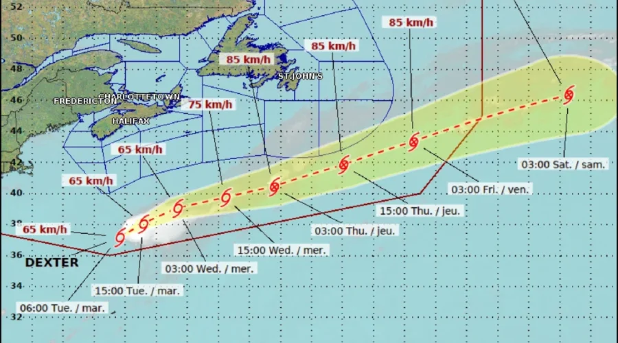 Tropical storm Dexter not expected to impact the Maritimes