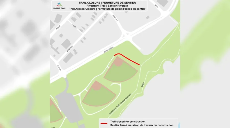 Section of Riverfront Trail in Moncton closed