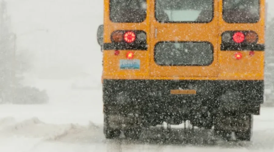 Late buses due to snowy conditions