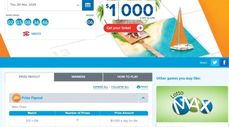 Winning Daily Grand lottery ticket in N.B.