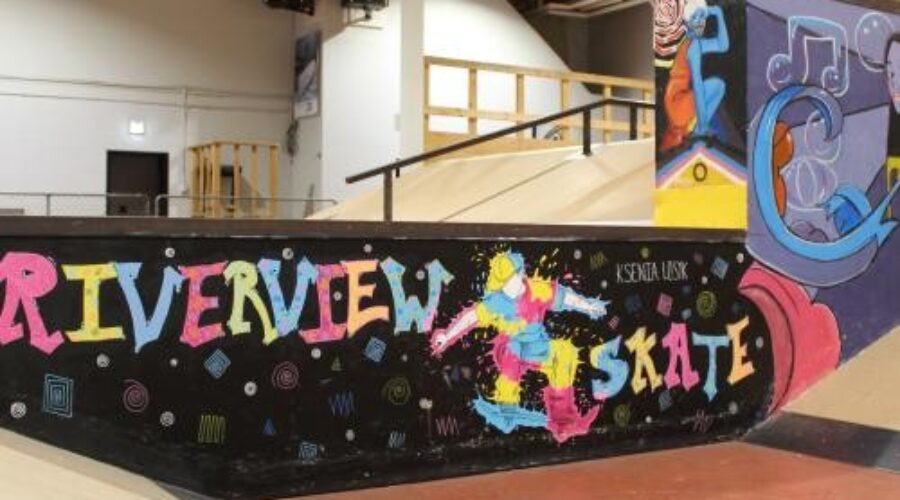 Indoor Skate Park painted by talented students led by local artist