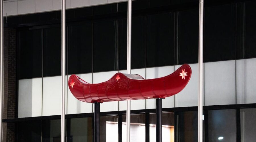 Indigenous art piece installed outside Codiac RCMP Facility